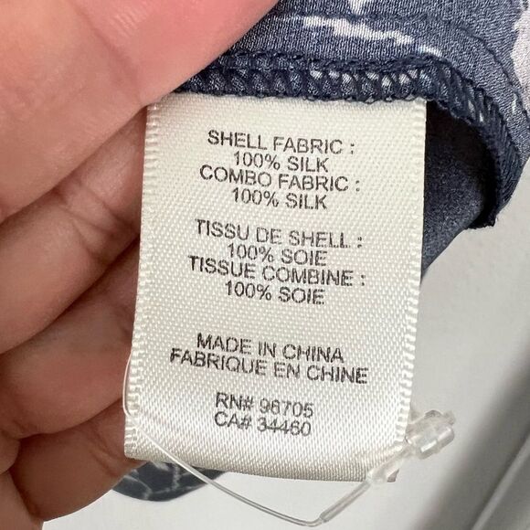 Rebecca Taylor Wisteria Neck Tie Floral Top Silk women's Size 6 blue - Picture 9 of 9